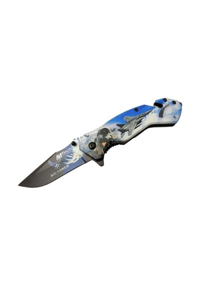 Mtech 4 23 4 Air Force Kurtarma / Kamp Çakı 20cm - Yarı Otomatik, Kemerlikli, Cam Kırma Ve İp Kesme Aparatlı Çok Renkli