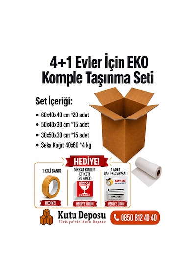 4+1 Evler İçin Eko Komple Taşınma Seti 1 Adet
