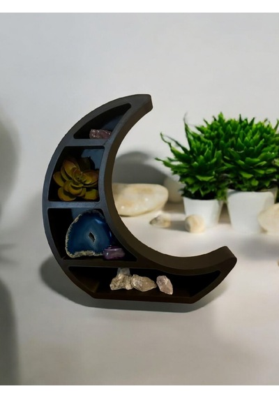 3d Yazıcı Üretimi Ay Şeklinde Dekoratif Raf Pla Malzeme 21 Cm 3 Renk Seçeneği