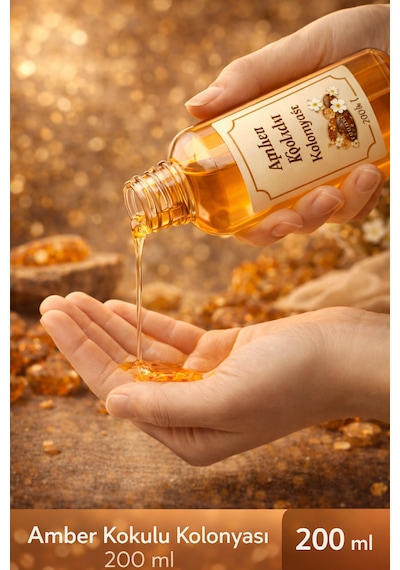 Amber Kokulu Kolonya 200 Ml Kalıcı Ve Etkileyici Koku, Ferahlatıcı Günlük Kullanım