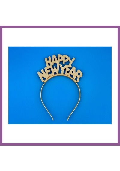 Bezos Happy New Year Yazılı Yılbaşı Saç Bandı Parti Aksesuarı Yeni Yıl Taç Bandı Rengaren Diğer