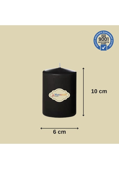 3 Lü Siyah Set Mum Çap :6 Cm Siyah