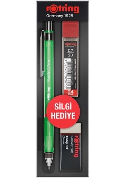 Rotring Visuclick 0.7 Uçlu Kalem Seti Uç ve Silgi Yeşil N11.2079