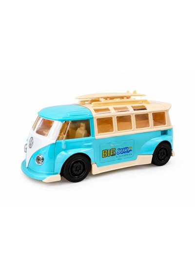 Retro Surf Minibüs Oyuncak Araba 14 Cm Çek Bırak Klasik Bus Modeli Mavi Açık Mavi