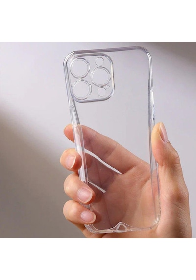 Apple Uyumlu iPhone 15 Pro Kılıf Şeffaf Kamera Korumalı Soket 3d