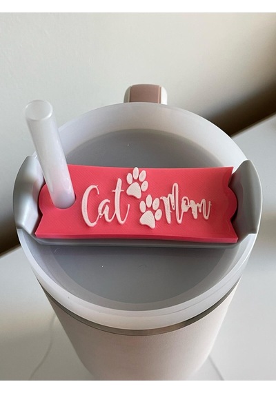 Cat Mom Yazılı Model Quencher İle Uyumlu Termos Kapağı 1.18 Lt Uyumlu Pembe