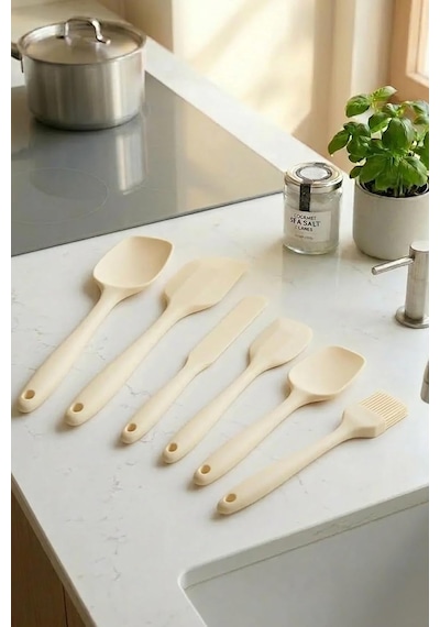 Tr Arel Silikon Mutfak Seti 10 Parça Isıya Dayanıklı Spatula Kaşık Fırça Seti+çırpıcı+yemek Servis Diğer