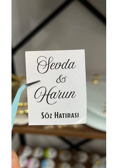 Söz, Kına, Nişan Kolonya Şişe Etiketi 3x4 Cm 72 Adet - Arletikettasarım Beyaz