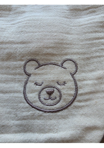 Sleepy Panda, Teddy & Puppy 3 Lü Nakışlı Müslin Bandana Önlük Seti Çok Renkli