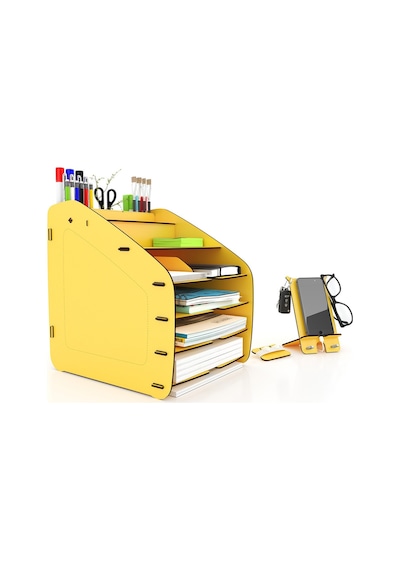Design Otto Fx Large Modest 6 Renk A4 Evrak Rafı Masaüstü Organizer Sarı - 74202719 Sarı