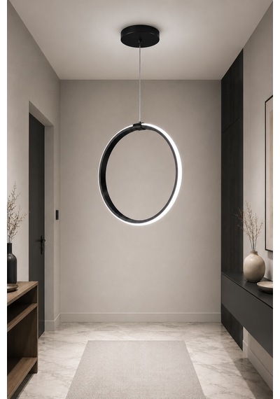 Raven Led Sarkıt Avize Beyaz Işık Siyah