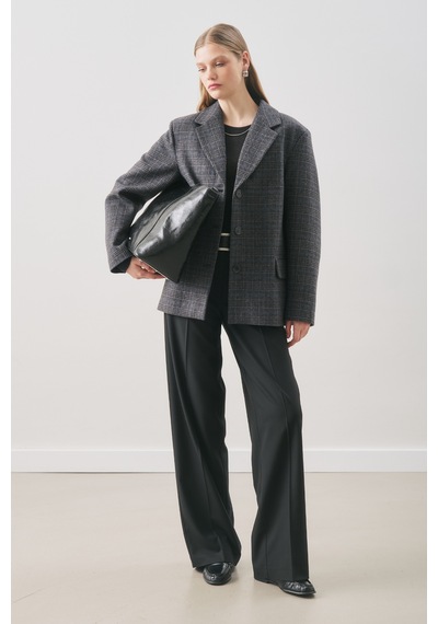 Manuka Norrıs Yün Blazer Ceket Grey Check Aw25ckt00013-9872 Grey Check