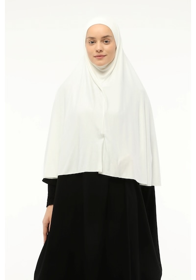 Altobeh Hazır Türban Peçeli Pratik Eşarp Tesettür Nikaplı Hijab - Namaz Örtüsü Sufle 3xl - Ekru Ekru