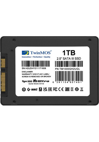 Twinmos Tm1000gh2ugl, 1tb, 2.5&quot Sata3, Ssd, 580-550mb/s, 3dnand, Grey