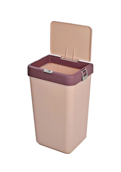 Motek Kirli Çamaşır Sepeti Pratik Kapaklı 40 Litre Mt08 Krem+Açk Kahve Krem