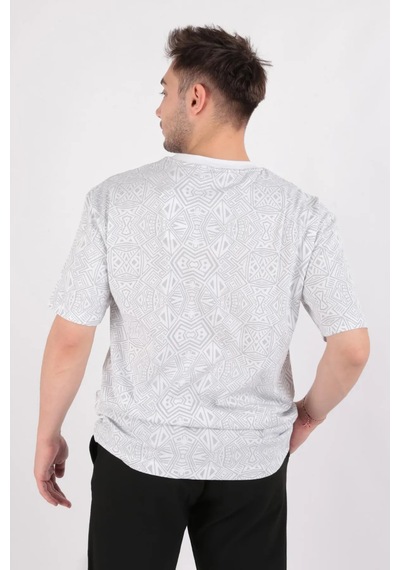 Cazador 4176 Erkek Bisiklet Yaka T-shirt Beyaz