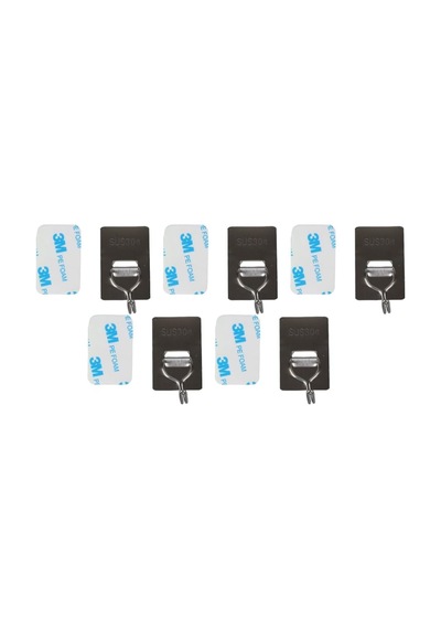 Güncelçarşı 5 Adet 304 Paslanmaz Çelik Kanca Askılık, Yapışkanlı Güçlü Yük Taşıyan, Su Geçirmez Ve Neme Dayanıklı 5'li Paket Metal Çelik Askı Gümüş