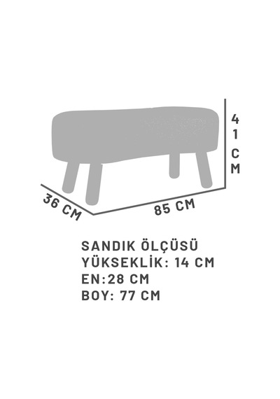 Scala Sandıklı Bohem Ahşap Ayaklı Puf/bench, Kırık Beyaz