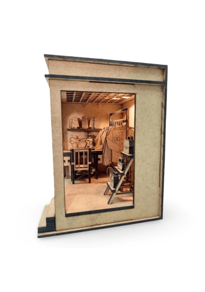 Tailor Shop Book Nook Ahşap Maket Seti Terzihane Miniatür Kitaplık Dekoru Dıy