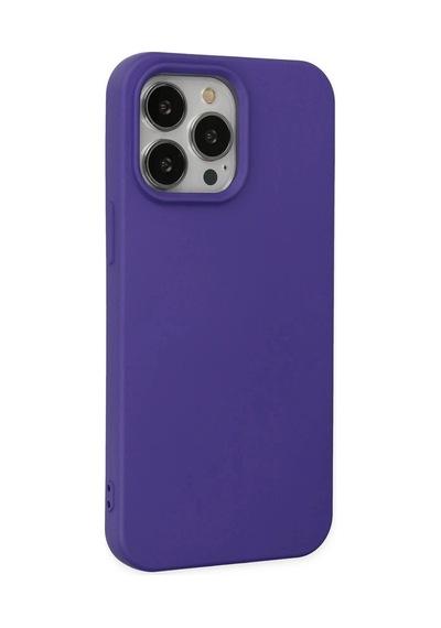 Mey İthalat iPhone Uyumlu 14 Pro Max Kılıf Nano İçi Kadife Silikon - Mor