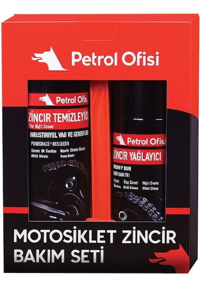 Petrol Ofisi Motosiklet Zincir Bakım Seti Özel Kutu Temizleme Fırçalı Set