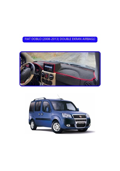 Fıat Doblo 2008-2013 Double Ekrantorpido Koruma Halısı Mavi Kenar