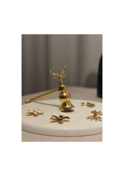 Dekoratif Geyik Figürlü Gold Mum Söndürücü Obje Altın - 805652324 Altın