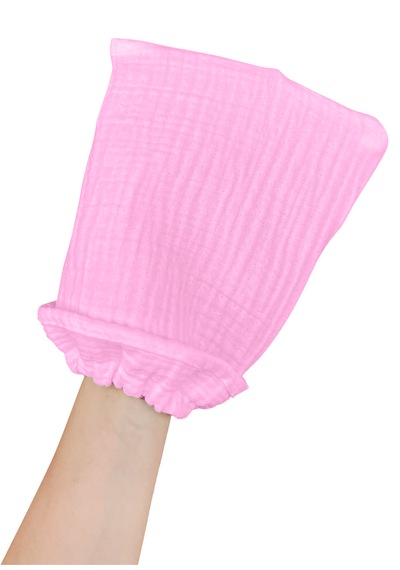 Joyous Mom Kids Organik Muslin Banyo Kese Ve Havlu Seti Pembe