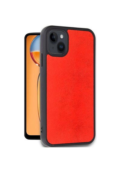 Newface - 765 - İphone 15 Kılıf Aras Deri Kapak - Edntrend - - Kırmızı