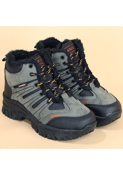 23 Outdoor Çocuk Bot Ayakkabı İçi Kürklü 26-35 Haki