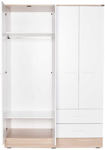 adoremobilya Base 4 Kapılı 2 Çekmeceli Gardırop-Italyan Meşe / Beyaz adoremobilya Base 4 Kapılı 2 Çekmeceli Gardırop-Italyan Meşe / Beyaz