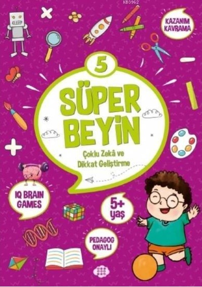 Dokuz Yayınları Süper Beyin 5 5+ Yaş Dikkat Geliştirme Çoklu Z