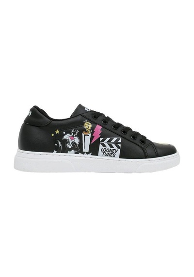 Kadın Vegan Deri Siyah Sneakers - Warner Bros Best Of Tweety And Sylvester Tasarım Çok Renkli Kadın Vegan Deri Siyah Sneakers - Warner Bros Best Of Tweety And Sylvester Tasarım Çok Renkli