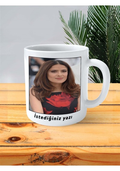 Salma Hayek Baskılı Kupa Bardak Kişiye Özel Desen 4 Çok Renkli
