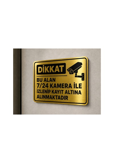 Sürpriz Hediyeli Dikkat Bu Alan 7 24 Kamera İle İzlenip Kayıt Altına Alınmaktadır Levha Altın Metal Yönlendir