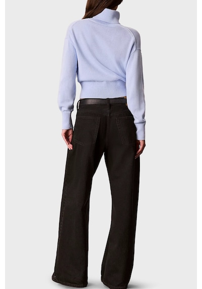 Calvin Klein Logolu % 100 Pamuk Balıkçı Yaka Kazak Lv047h329gc3q Kadın Kazak Lv047h329g C3q Lila