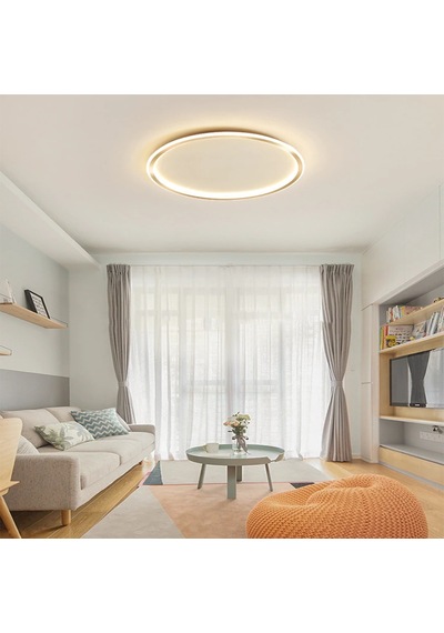 Gold Ø40cm Çember 3 Işık Rengi Led Tavan Lambası,yuvarlak Avize,modern Aydınlatma,dekoratif Işık Gold