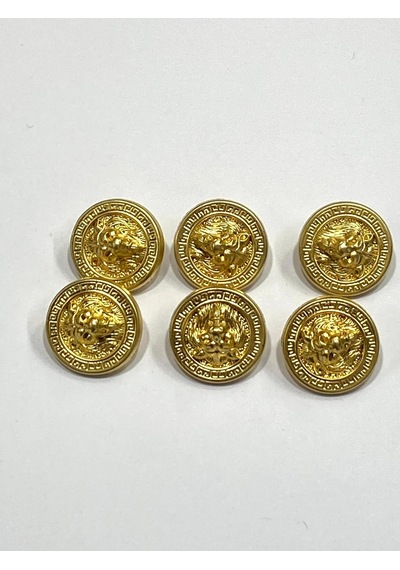 Aslan Model Metalize Plastik Düğme Seti /6 Lı Set / 1,8 Cm /gold