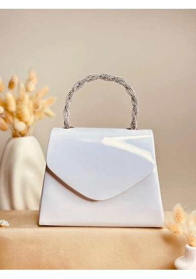 Elora Atelier Elora Prizma Rugan Beyaz Çanta Çok Renkli