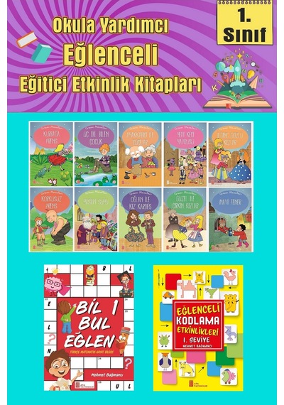 1.sınıflar İçin Okumayı Sevdiren 10 Lu Hikaye Seti -bil Bul Eğlen-kodlama Okulda Evde Tatilde