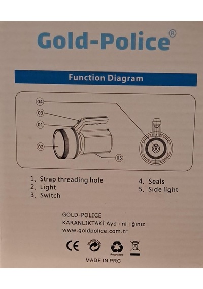 Gold-police Led El Feneri Şarjlı 10 W Gp-2603 21 Cm - Çap 10.5 Cm Diğer