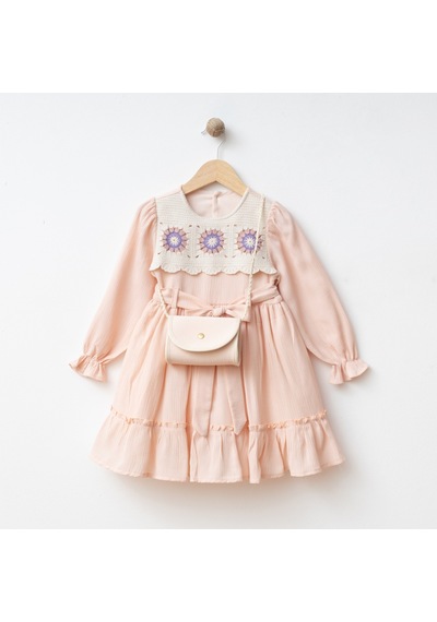 Andywawa Kız Çocuk Pudra Rengi Elbise - Wondress - Pudra - 3 Yaş - 5960-pudra-3 Yaş Pudra