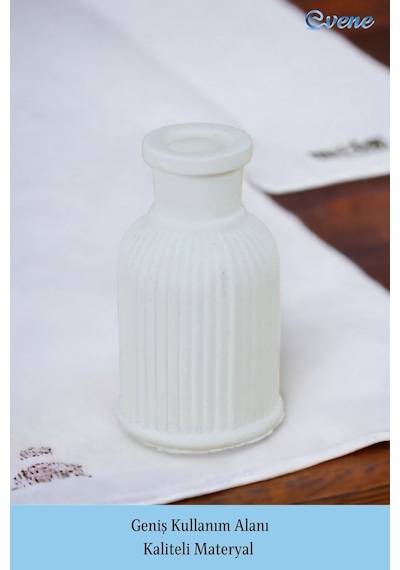 Vazo Küçük Vazo Masa Üstü Vazo Ev Dekorasyon Vazo Model 27 Beyaz Beyaz