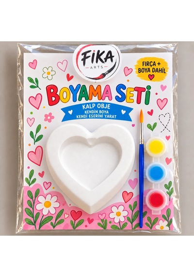 Geometrik Kalp Obje Taş Tozu Boyama Seti