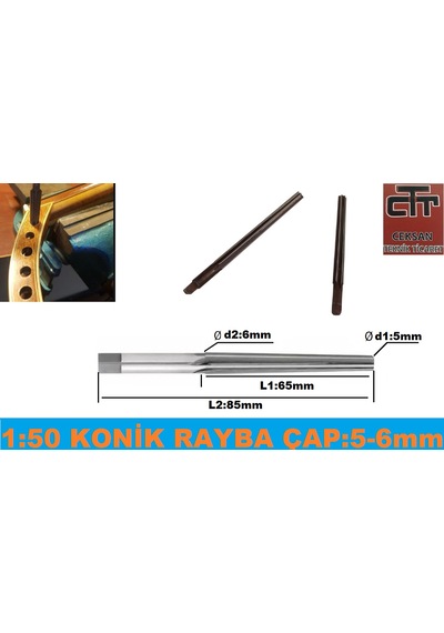 Konik Ahşap Delme Rayba 1:50 Oran Çap 5mm-6mm