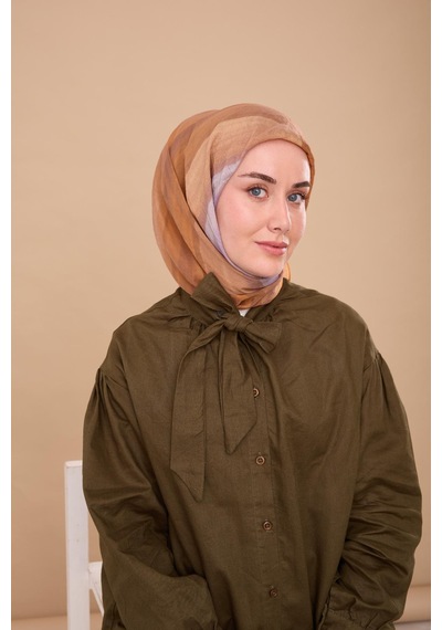 Silk Home Olinda İpek Eşarp 47005-24 Turuncu, Vizon, Krem, Lila, Bej, Kahverengi, Taba