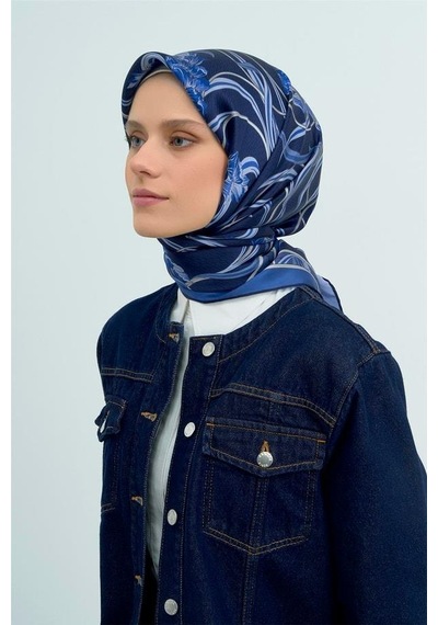 Armine İpek Eşarp 2026 Yaz - 9512-35 Lacivert Twill