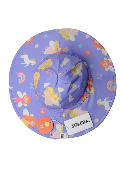 Soleda Uv Korumalı Çift Taraflı Ayarlanabilir Bebek Çocuk Şapkası Fairy Garden Açık Mor