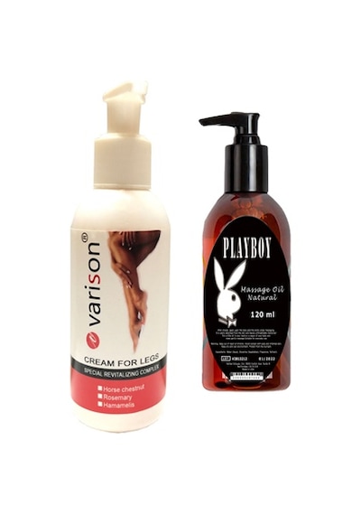 Hintohu Varison Varicose Vein Defense Cream ,,,diz,bacak Bakım Kremi 120 Ml + Playboy Masaj Yağı 120 Ml