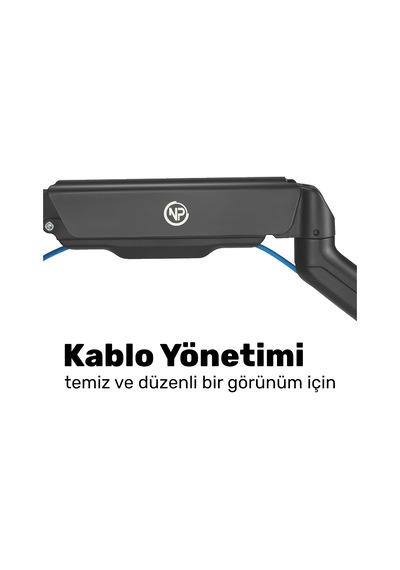 Std46024e 17-32 İkili Ergonomik Amortisörlü Monitör Kolu, Geniş Eğim +90 , 360 Pivot Vesa Stand Tutucu 2x9kg